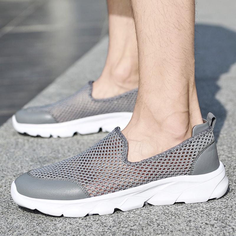 Fashion Luxury Brand Mens Loafers New Men Summer Comfortable Casual Shoes Slip-on Breathable Air Mesh Flats Handmade Trainers Sneakers