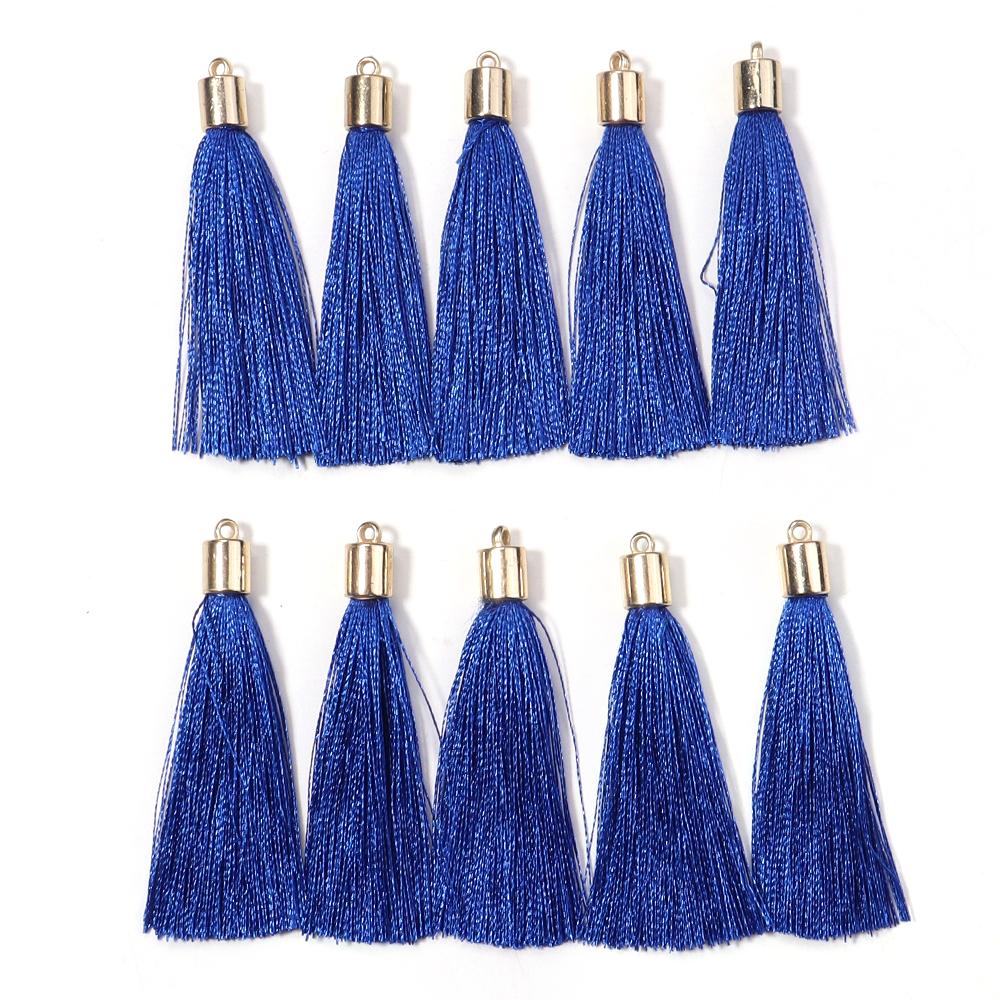 20pcs/lot Colorful Silk Tassels Metal Caps Tassel Charms Pendant For DIY Jewelry Making Handmade Earrings Pendant Accessories