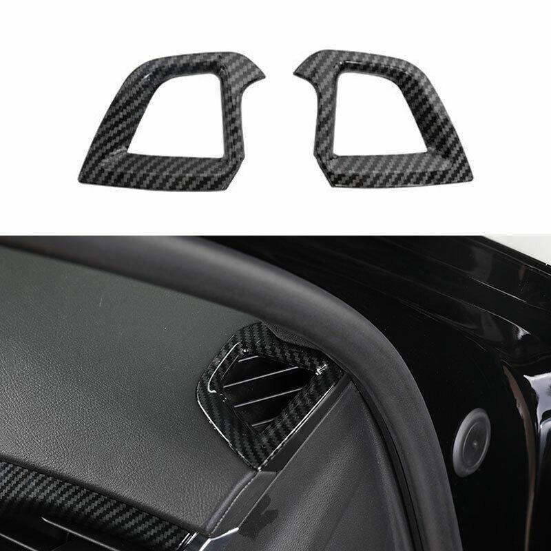 Dashboard L&R Air Outlet Vent Trim ABS Carbon Fiber For Cadillac CT5 -