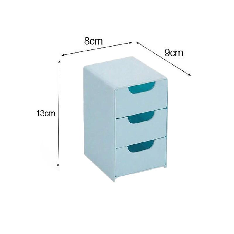 

3-Tier Cosmetic Storage Box Organizer With Drawers Multifunctional Countertop Storage For Jewelry Office Supplies синій