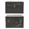 Retro Wooden Storage Box Metal Hinge Decorative Treasure Storing Chest Organizer for Home Office