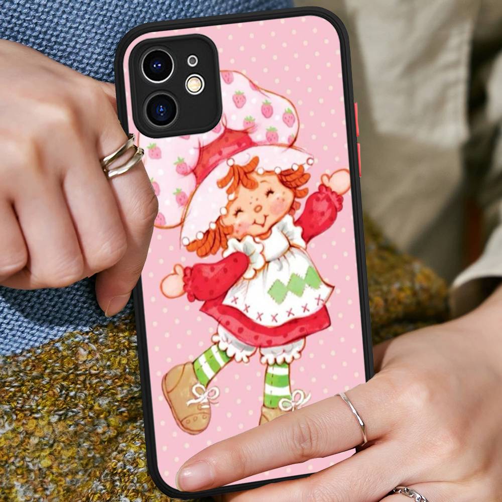 S-Erdbeerkuchen-Mädchen Für IPhone 16 Pro Max 15 14 13 12 11 XS MAX X Plus Bonbonfarbe Mattes TPU Handyhülle