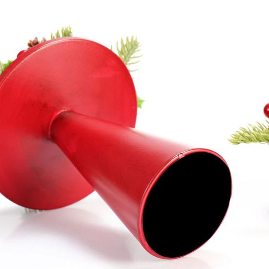 2Pcs/Set Christmas Wreath Candle Holder Vintage Iron Art Candlestick Christmas Wedding Party Tealight Candle Stand Dining Table Centerpiece Ornament