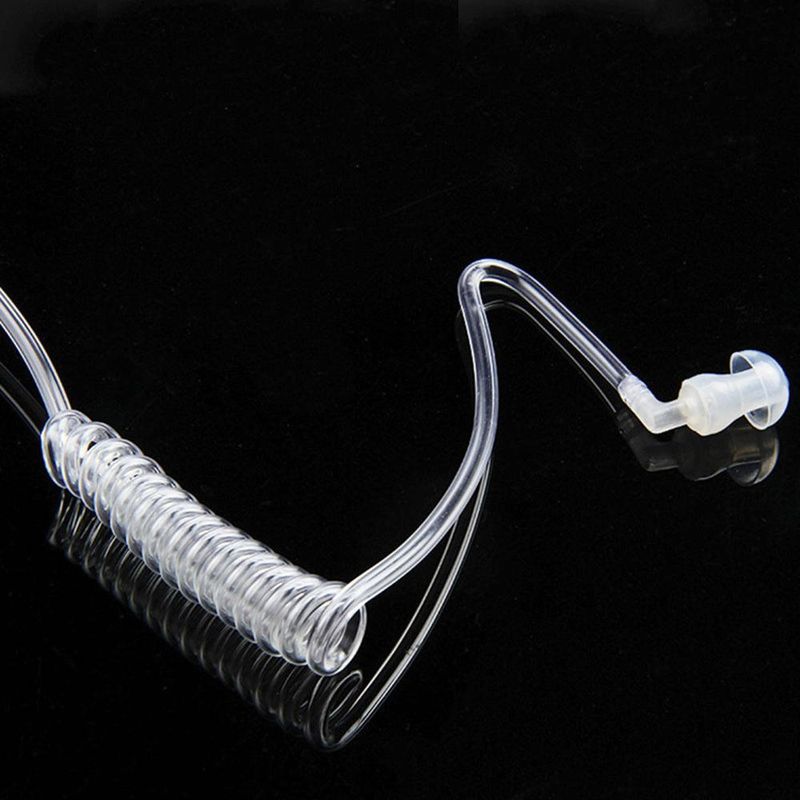 Monitor Walkie Security Anti Radiation Single Stereo Mobile Phone with Air Pipe 3.5mm Spring Earphone Headset Earbuds Earpiece