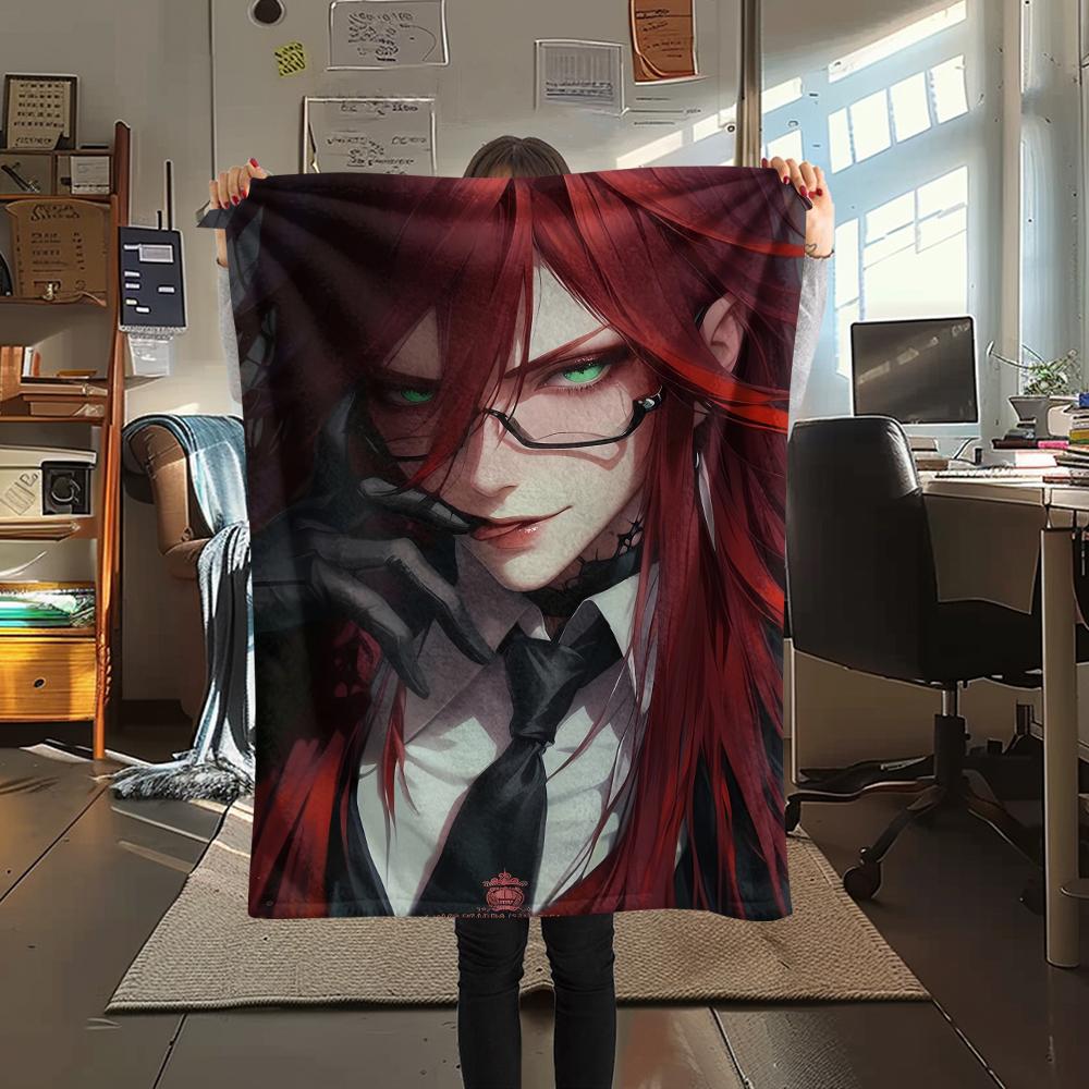 1PZ Coperta in Flanella con Stampa Black Butler, Alta Qualità per Tutte le Stagioni, Decorazione per la Casa, Calore e Comfort, Perfetta per Regali di Natale