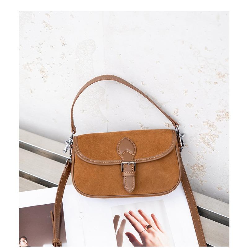 New Matte Cowhide Leopard Print Flip Small Square Bag Women's Oblique Span Leather Shoulder Bag Simple Saddle Bag