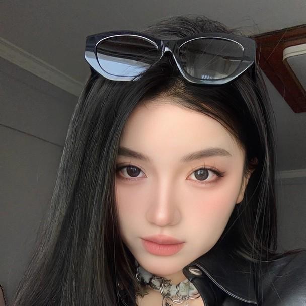 Polygonal Cat-Eye UV Protection Sunglasses - Stylish Unisex Streetwear for Large Faces