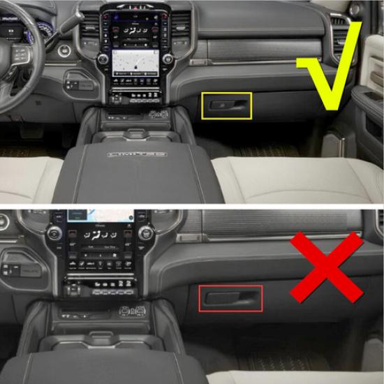 Red Carbon Co-pilot Storage Box Handle Trim Cover Accessories For Ram 3500 19-24