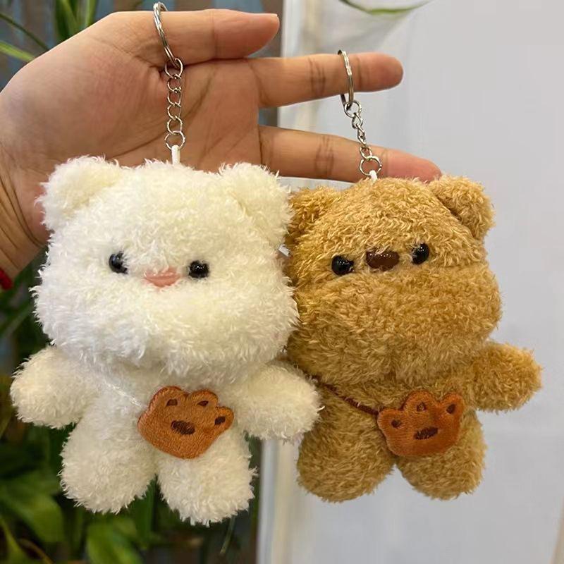 1Pc Girl Birthday Gift Plush Little Bear Backpack Pendant Cute Bear Toy Cartoon Animal Stuffed Doll Keychain