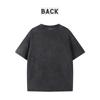European sizes Men's Casual Retro Washed  Black Short Sleeve with Cat Pattern Breathable Sweat-Absorbent Comfortable Top Suitable for All Seasons