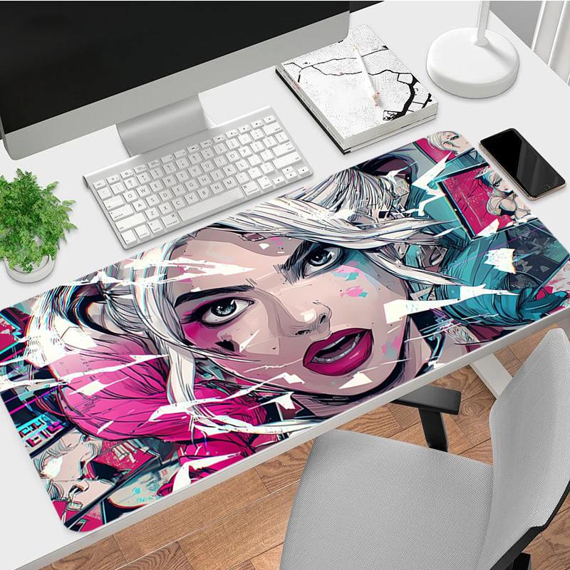Harley Quinn Xl Gaming Mouse Pad Nonslip Rubber Base Stitched Edge Waterproof Desk Mat For Pc Laptop Gamer Office Computer Accessories C927350