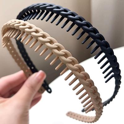 2er Set mit gezahntem Anti-Rutsch-Stirnband, Damen-Stirnband, Haarspange, Haargummi, Haaraccessoire, Speziell für Reisen und Gesichtswaschen