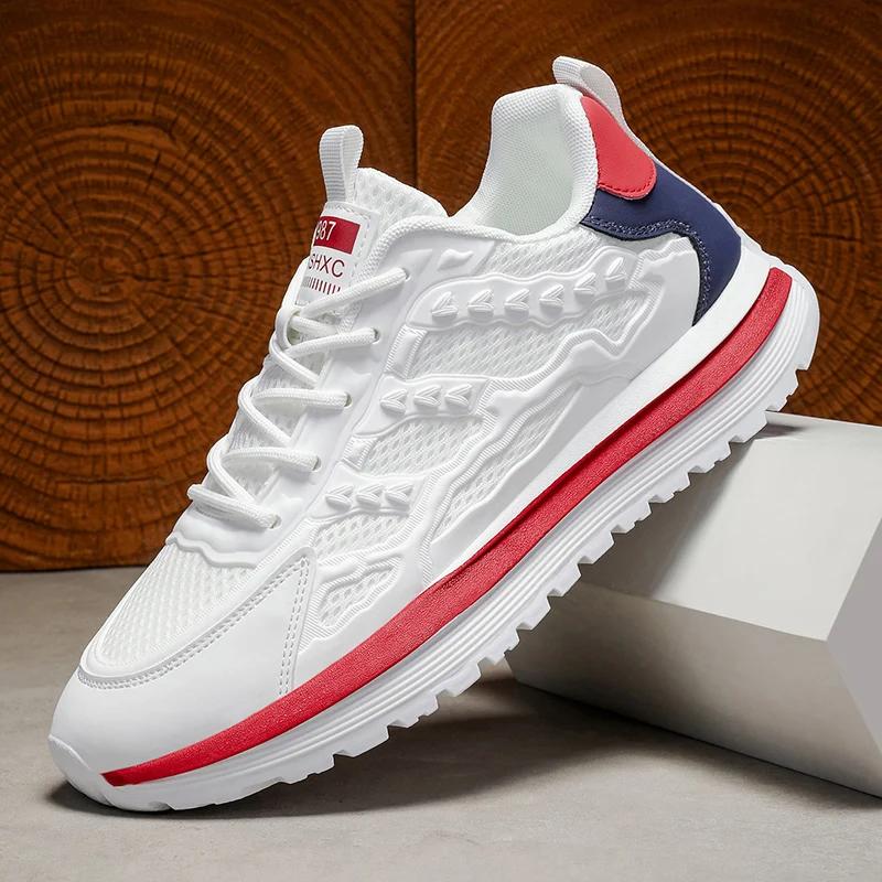 Men'S Breathable Mesh Shoes Summer Out Casual Running Shoes Soft Bottom Comfort Light Fashion Shoes Thick Sole Sneakers