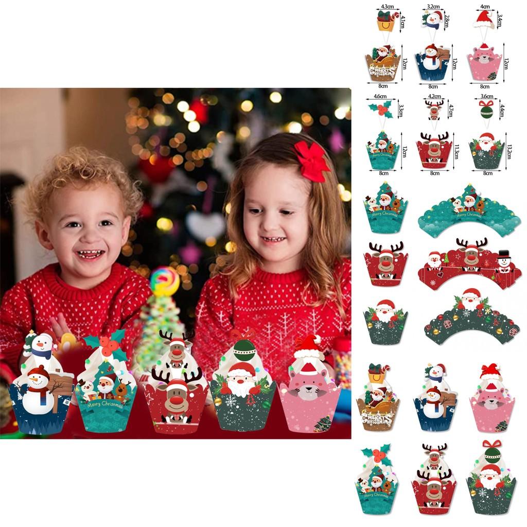 Christmas Celebration Cake Decor Paper Flags And Cards For Holiday Parties