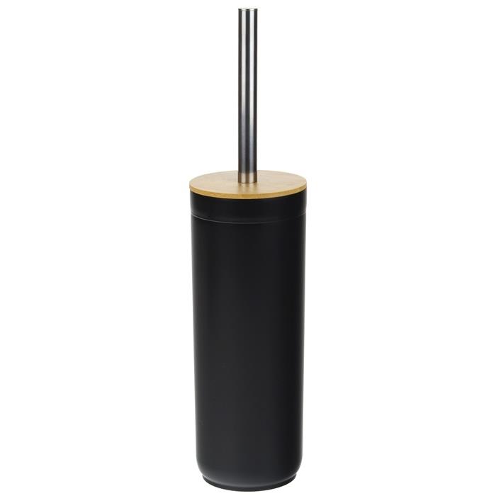 Bathroom Set Toilet Brush Dispenser Set of 5 Black Elements