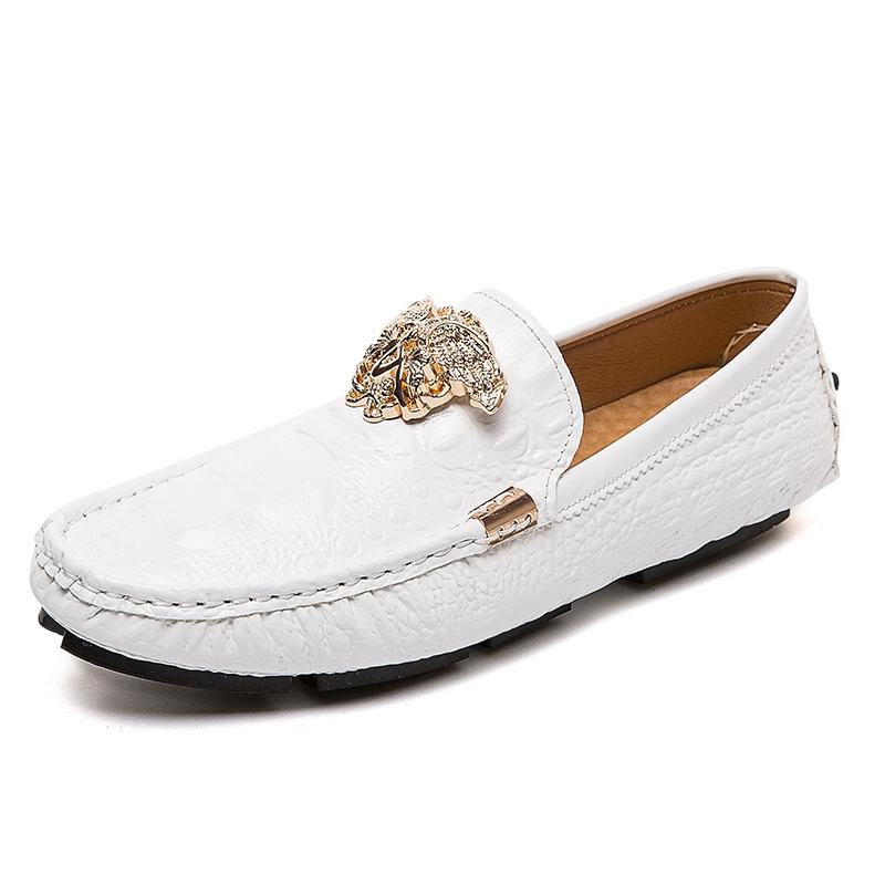 Fashion Designer Mens Genuine Leather Boys Teens Luxury Brand 35~48 Casual Brand Shoes for Men Women Driving Male Moccasin Flats Loafers