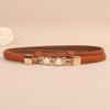 Dámský pásek Kreativní Dvojitá Perla Kožený Šaty Pas Elastický Tenký Pásek Elegantní Dámský Doplněk Dámský Pásek
