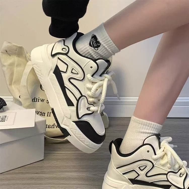 

High-top students autumn and winter new niche love shoes platform sports casual shoes 35【foot length 22.5cm】 чёрный