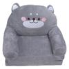 Kids Sofa Cartoon Gray Dog Style Foldable Wide Handle Soft Breathable Toddler Chair for Reading Relaxing Sleeping