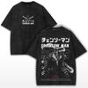 2025 Denji Camiseta Gráfica Cool Chainsaw Man Anime Harajuku Camiseta Lavada Roupas Masculinas Femininas Camisetas de Algodão Manga Curta Oversized