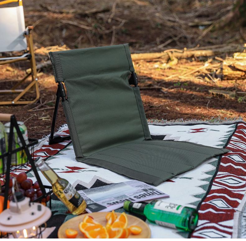 Lightweight Portable Folding Beach and Camping Chair with Backrest - Single Person Use