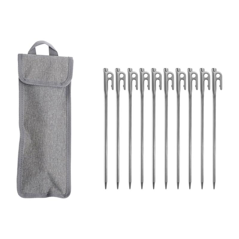 Outdoor Campings Stake Campings Anchors Peg Stainless Steels Tent Stake Replacement Yard Lawns Peg with Bag Enduring