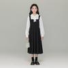 Girls' Color-blocked Faux Two-piece Long-sleeved Dress - Fall/Winter Children's Fashionable Princess Dress