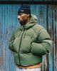 Men's Army Green Hooded Cotton Jacket - Warm, Thick Winter Outerwear 2025