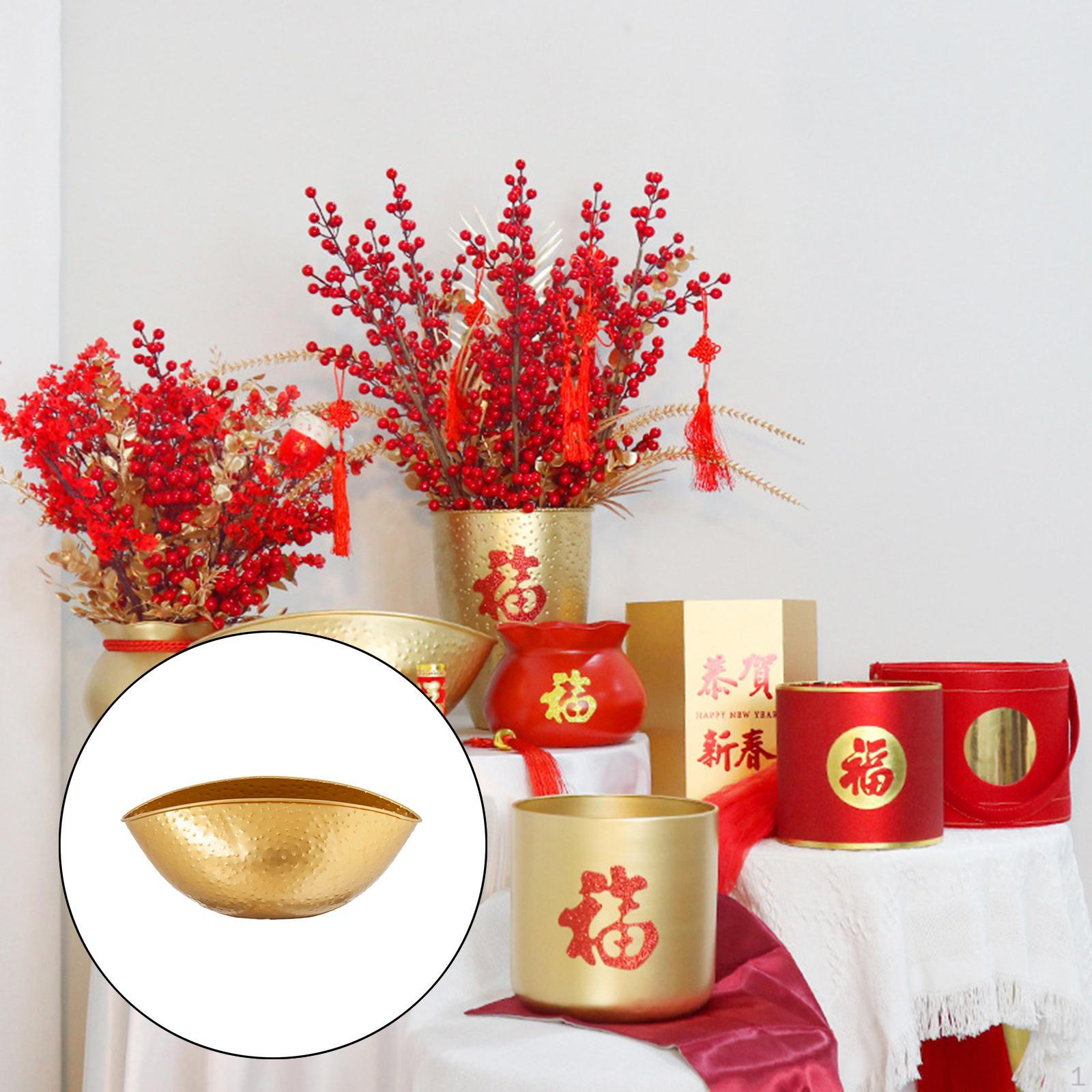

Golden Vase Plant Pot Containers Dried Flower Holder Cornucopia Art Arrangements Table Indoor Cactus