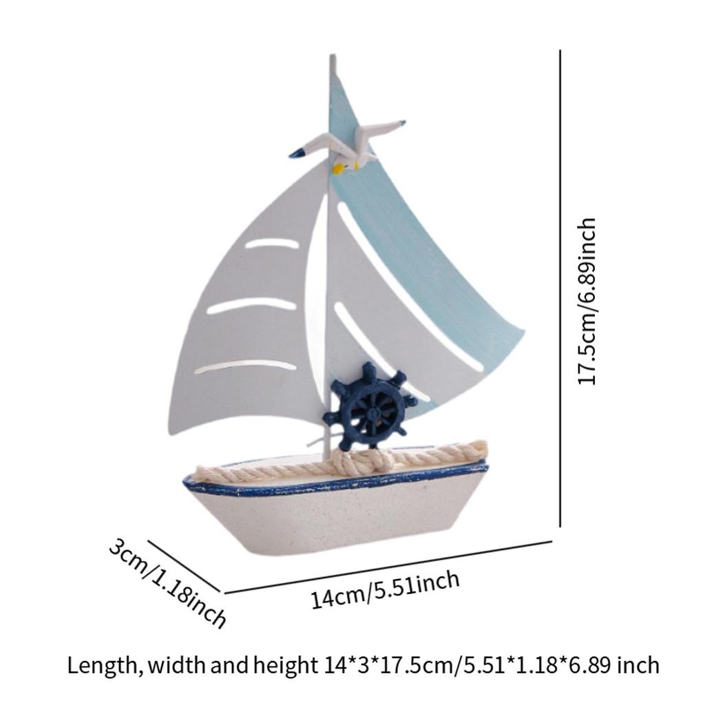 Sailboat Model Ornament Nautical Theme Gift Decorative Collectible Home Decor
