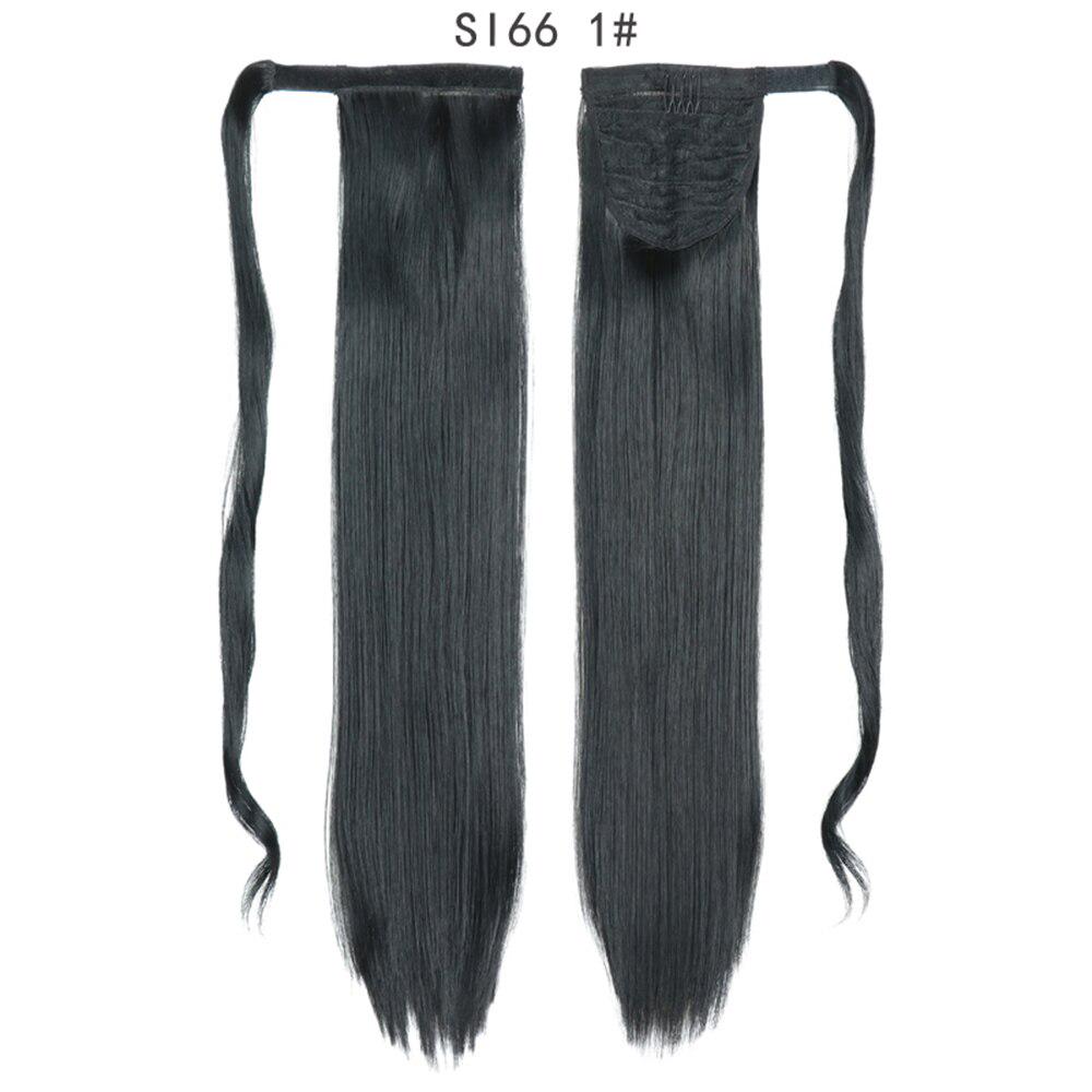 Long Straight Ponytail Synthetic Hair Fiber Heat Resistant Straight Hair With Ponytail Hair Extended Black Brown Headwea