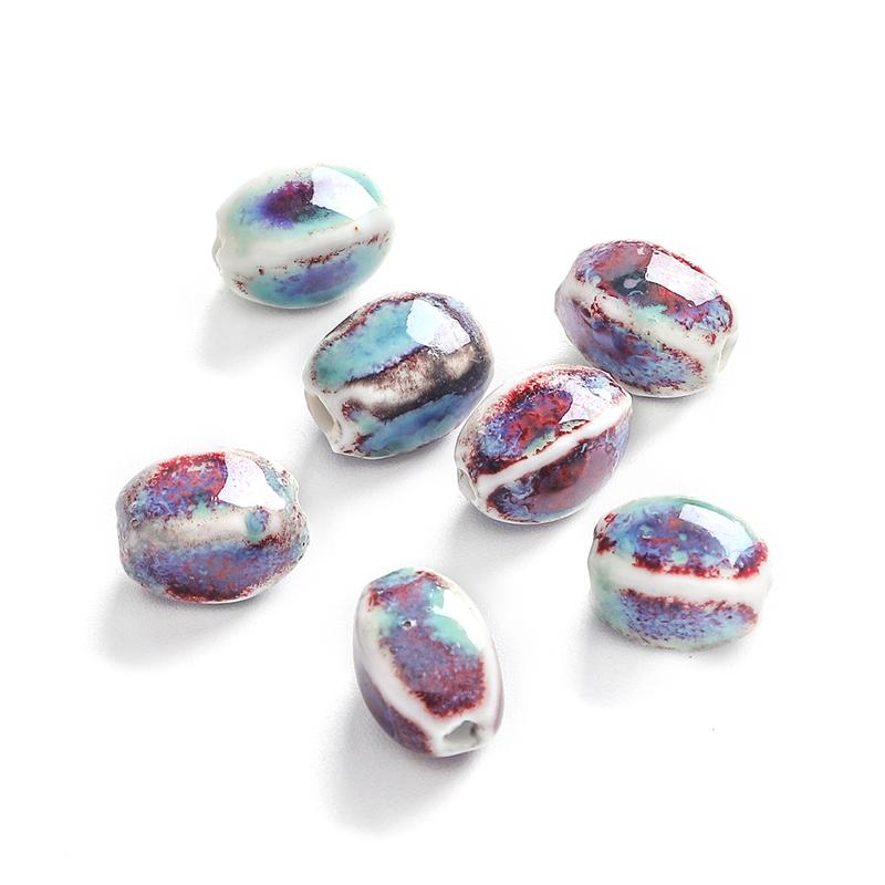 

10 шт. 13x10 мм фарфоровые бусины с цветочной глазурью особой формы керамические бусины для изготовления ювелирных изделий DIY подвески браслет ожерелье ремесла