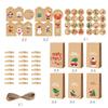 24Pcs/Set Christmas Gift Bag Santa Claus Snowman Deer Pattern Paper Treat Boxes Candy Packaging Festive Goodie Bags Decoration
