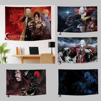 Castlevania Anime Game Tapestry Art Printing Japanese Wall Tapestry Anime Wall Hanging Home Decor