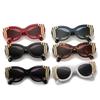 Gorgeous High-quality Sun Glasses with Latest Personality Alloy Decorations for Vintage Catwalk Trend Stylish Ladies
