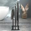 Towel Rack Bathroom Hanger Metal Standing Industrial Black