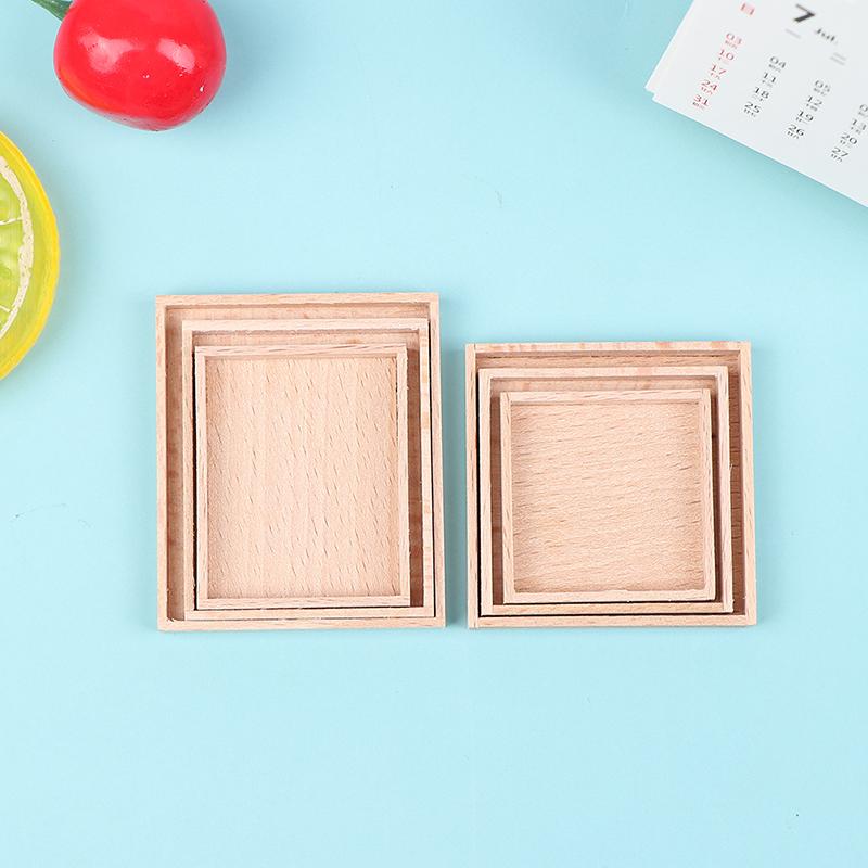 1:12 Puppenhaus Miniatur Mini Teller Holztablett Modell Küchendekor Zubehör