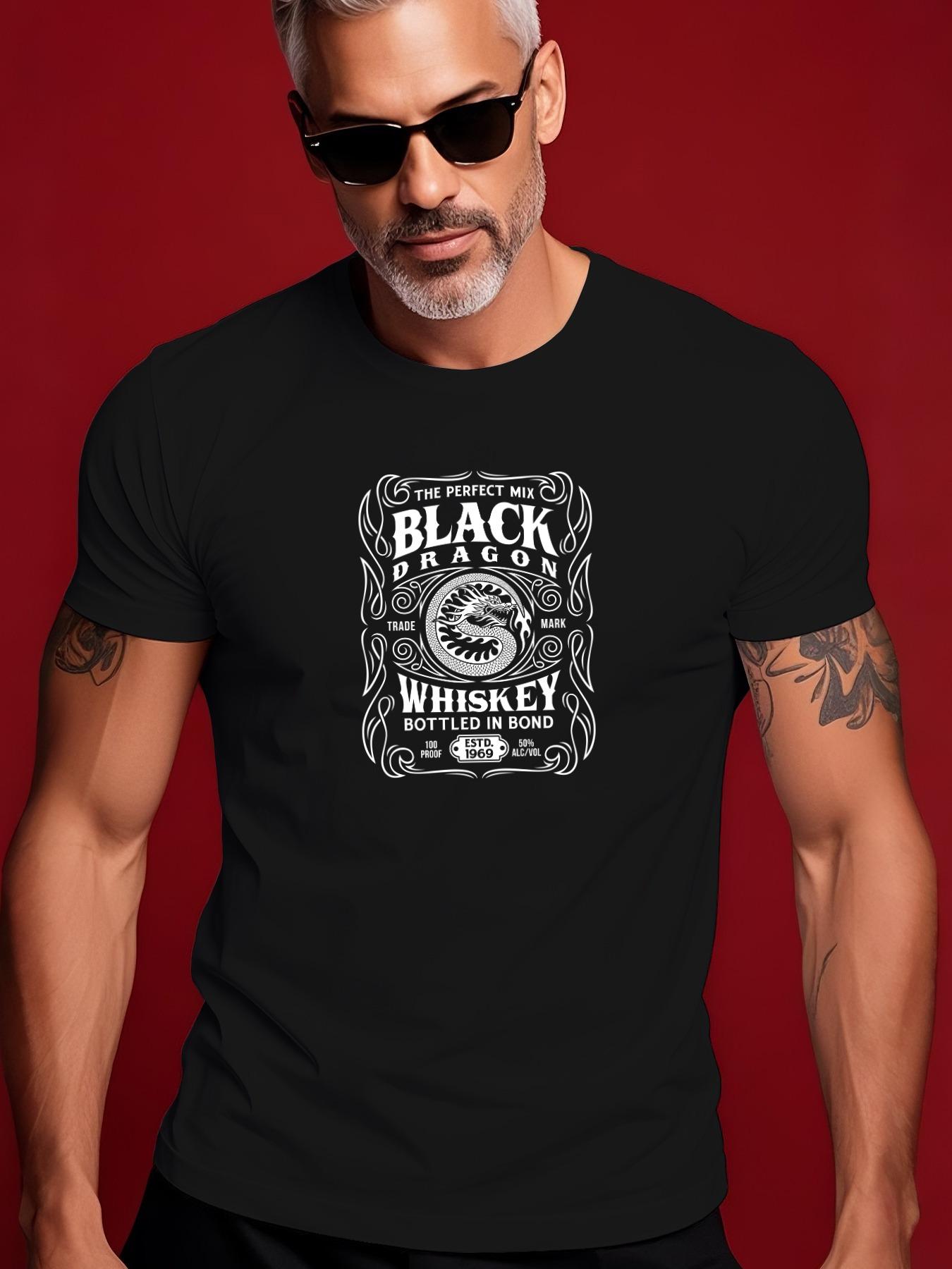 Vintage Tshirt Vintage Whiskey Label Graphic Tshirt - Bla... L