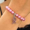 Red Ribbon Breast Cancer & AIDS Awareness Jewelry Set: Necklace, Nurse Bracelet, Badge