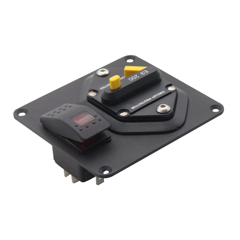 2-in-1 200A Circuit Breaker Panel + Red LED Rocker Switch ON-OFF Surface Mount