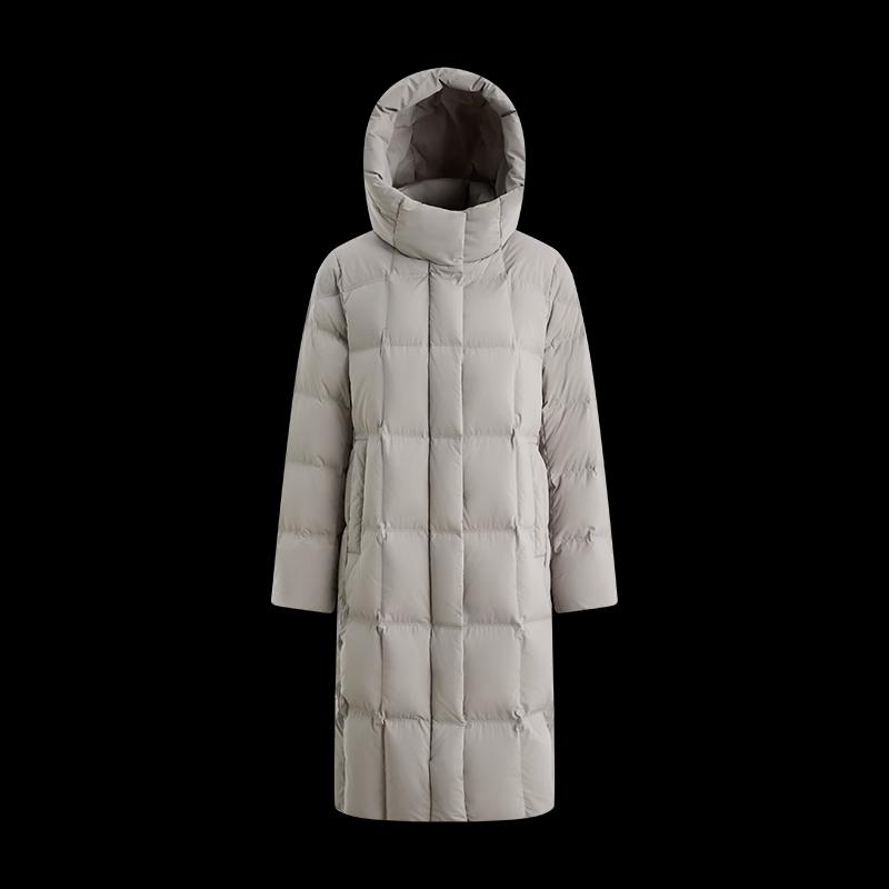 BINJORA Women's 95% Duck Down Long Hooded Puffer Jacket J5400DI91