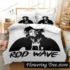 Beliebtes Rod Wave Bettwäscheset Einzelbett Twin Full Queen King Size Bettwäscheset Schlafzimmer für Erwachsene und Kinder Bettbezug-Sets Anime Bettwäsche Set Bett