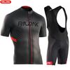Herren Radsportanzug Set Sommer Kurzarm Radtrikot Schnelltrocknend Enganliegend Outdoor Sporthemd Radhose mit Trägern