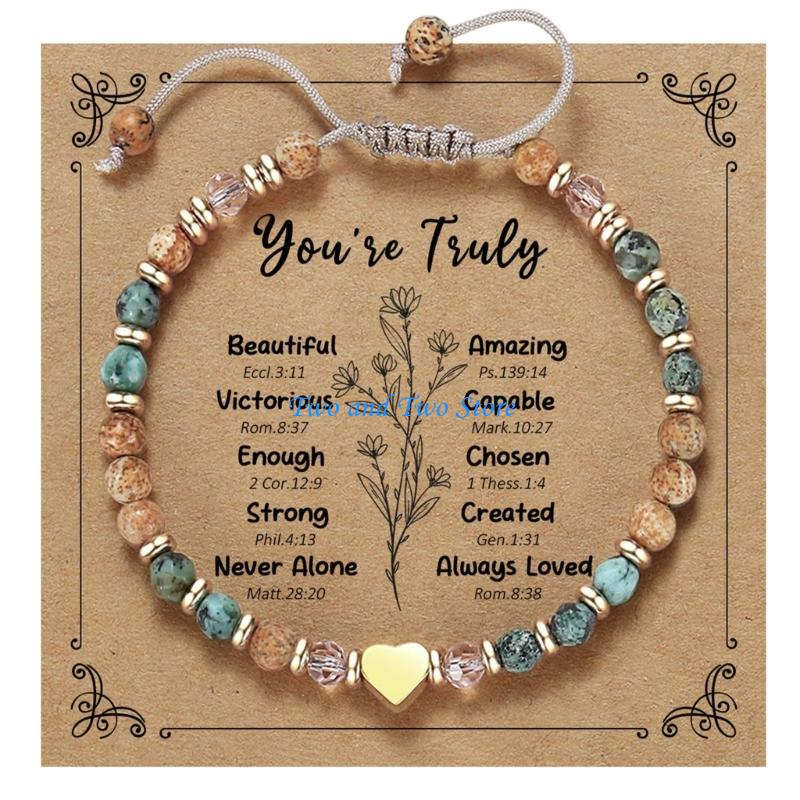 HX6F Elegant Heart Charm Bracelet Natural Stone Stone Handchain Adjustable Wristchain Daily Wear Jewelry for Trendy Women