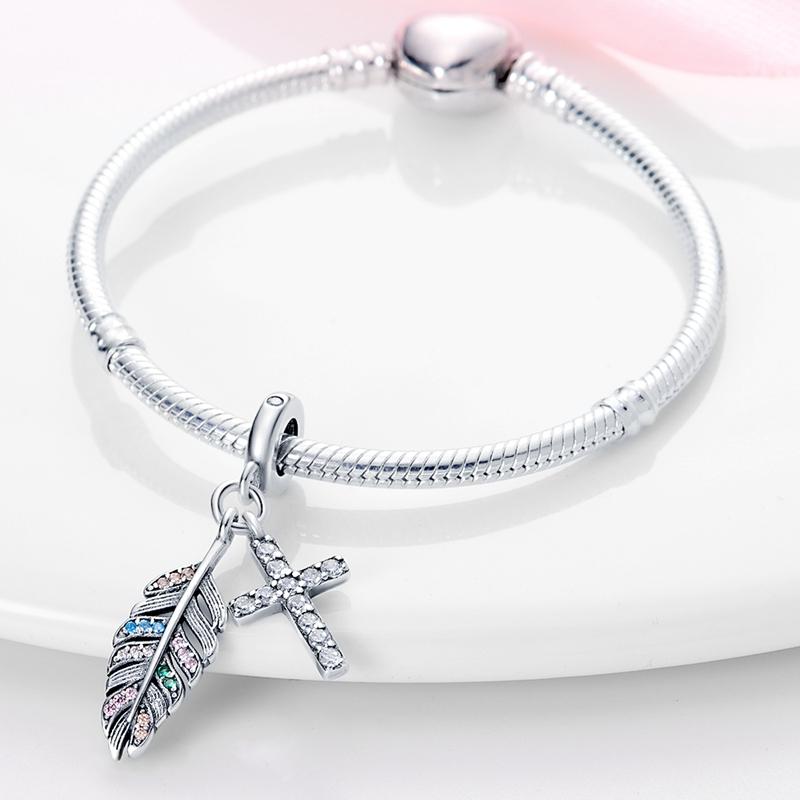 Seturi cu cască din argint 925 cu mărgele de trifoi Brelocuri de culoare zirconiu potrivire brățară colier femei bijuterii face cadou