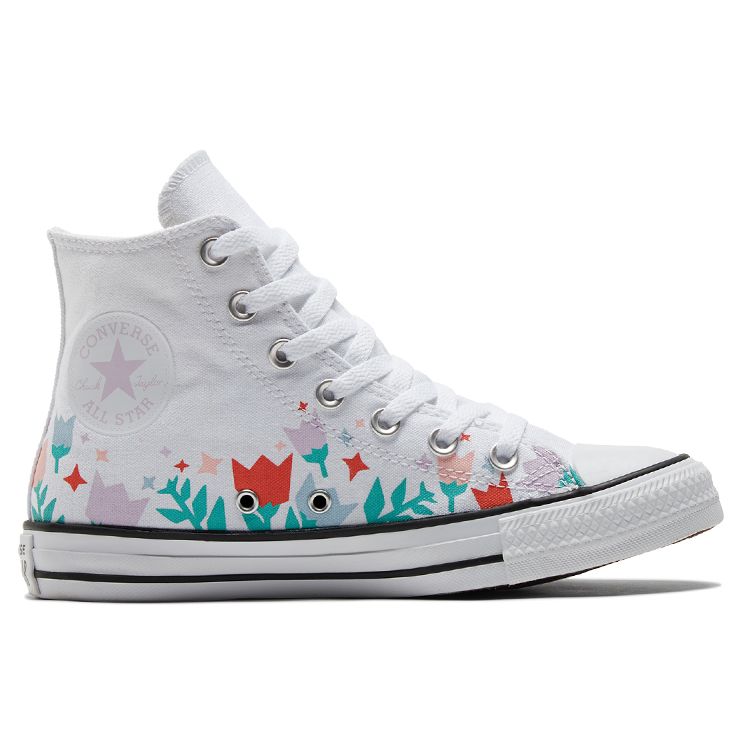Converse Chuck Taylor All Star Classic Versatile High-Top Canvas Sneakers Women Sneakers White Multicolor 572706C