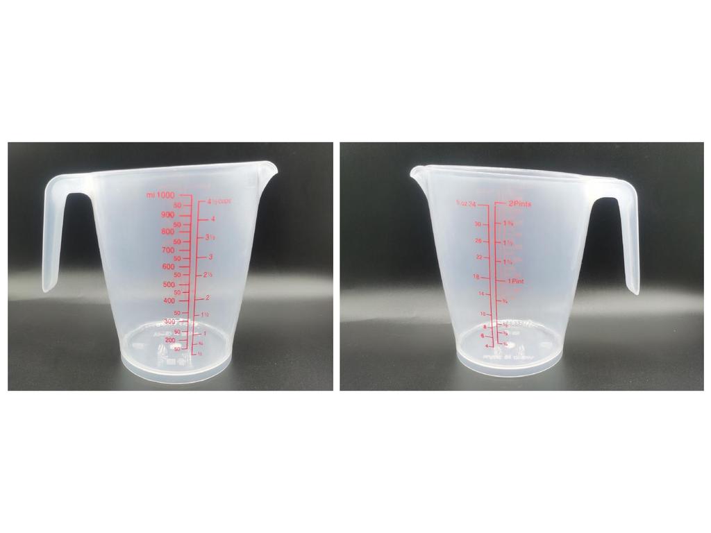 250ml/500ml/1000ml Graduated Plastic Measuring Cup | 1L/1.5L/2L Lab & Baking Measuring Cups