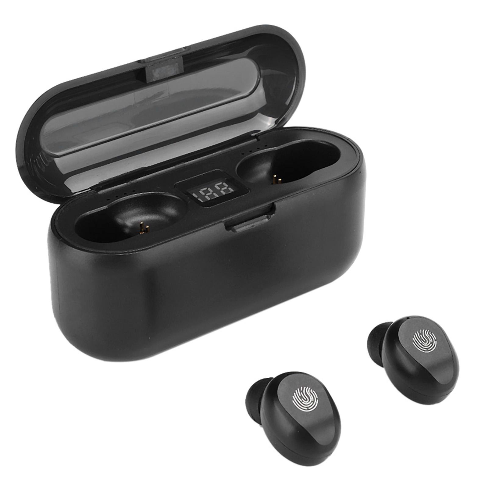 

F9 Black ABS Home Office Wireless Headphones Touch Control Digital Display In Ear Stereo Ear