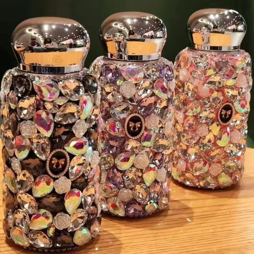 304 Stainless Steel Diamond-Engraved Ladies' Insulated Water Bottle - Best-Selling Portable Insulated Water Bottle, Gift Cup