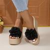 Fashion Aphixta Gold Sole Wedge Heels Slippers 9cm Super High Flower Mulers 4cm Platform Sandals Clog Shoe Slides Plus Size 43